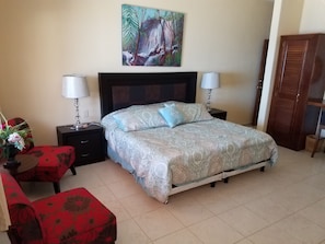 Apartamento panorámico, 1 cama de matrimonio grande, terraza, vistas al mar | Wifi gratis