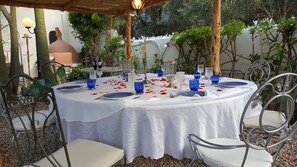 Outdoor banquet area