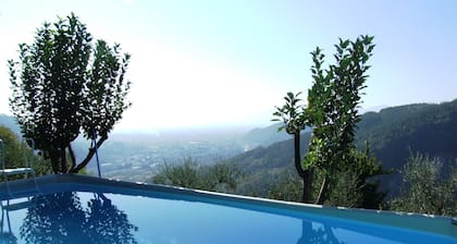 Very private villa, pool, 12 km to Lucca, walk to restaurant, amazing views