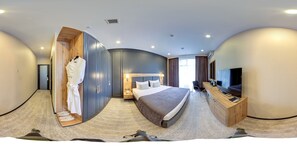 Suíte superluxo, 1 cama Queen | 1 quarto, roupas de cama premium, frigobar, cofres nos quartos