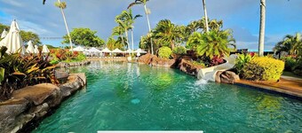 2/2 BEACH FRONT RESORT-AC-Poipu Bch, Kiahuna-Garden View, Pool/Gym/Courts
