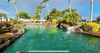 2/2 BEACH FRONT RESORT-AC-Poipu Bch, Kiahuna-Garden View, Pool/Gym/Courts