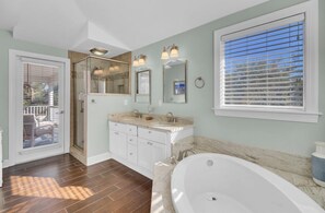 Bathtub, hair dryer, towels