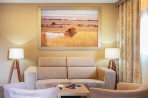 40-inch flat-screen TV with cable channels, TV, streaming services