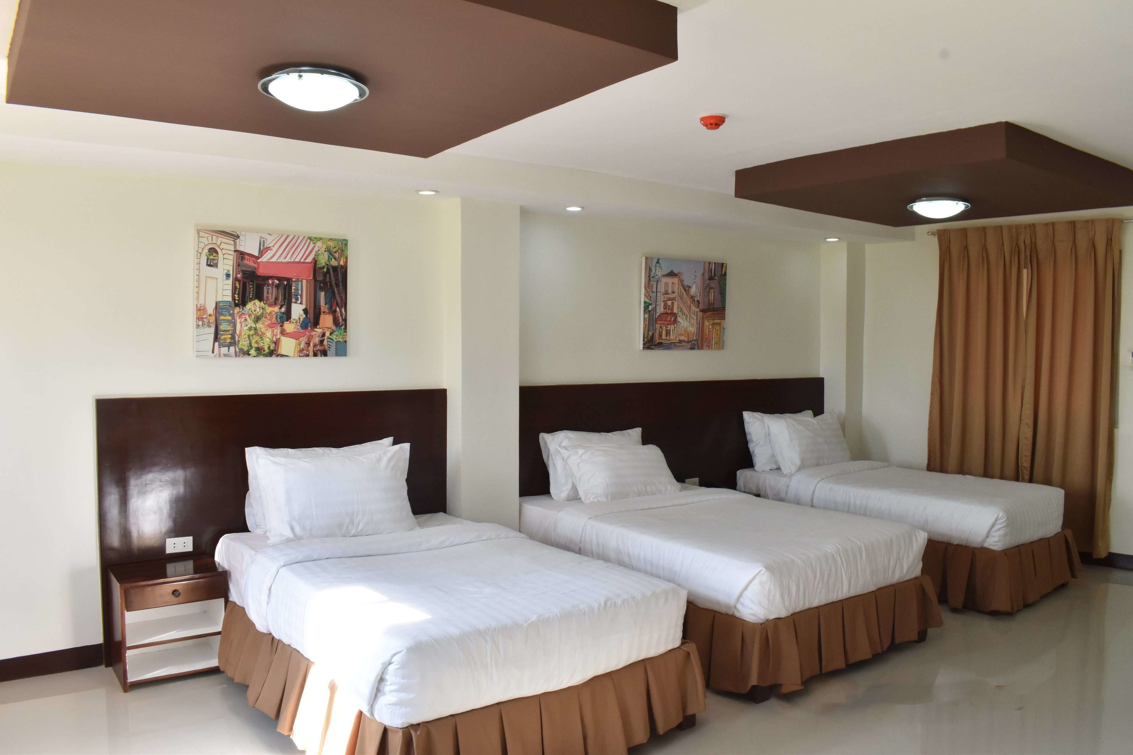 family room | minibar, desk, soundproofing, iron/ironing board