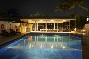 2 outdoor pools, open 6 AM to 8 PM, pool umbrellas, sun loungers
