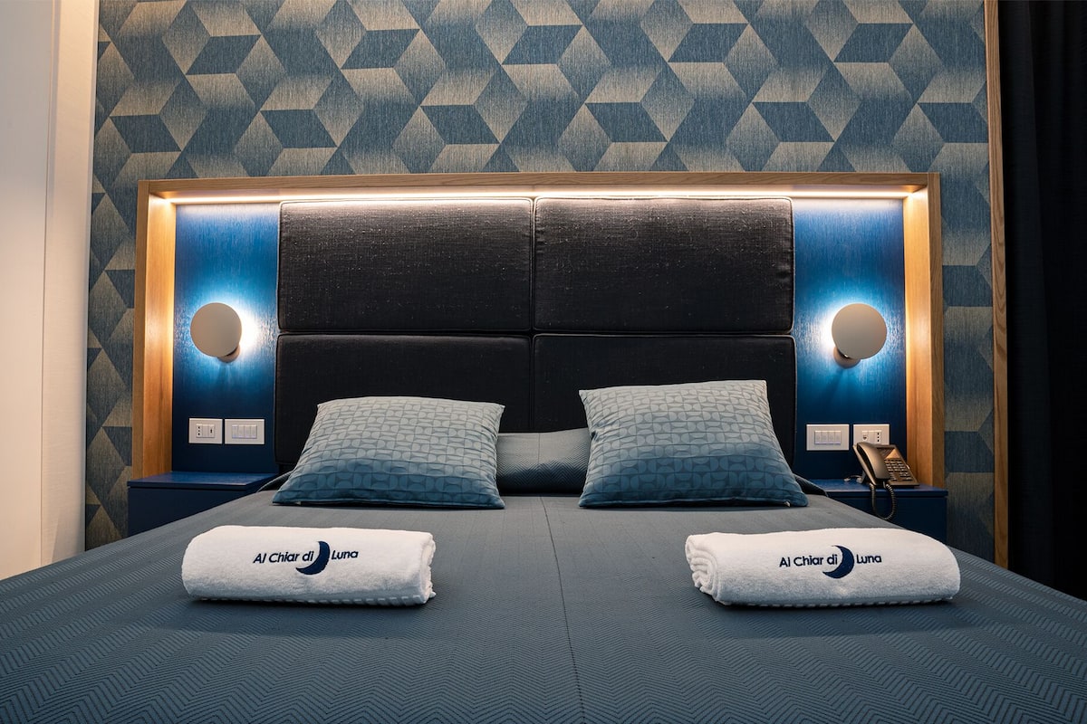 Habitación doble económica | Ropa de cama de alta calidad, edredón y minibar