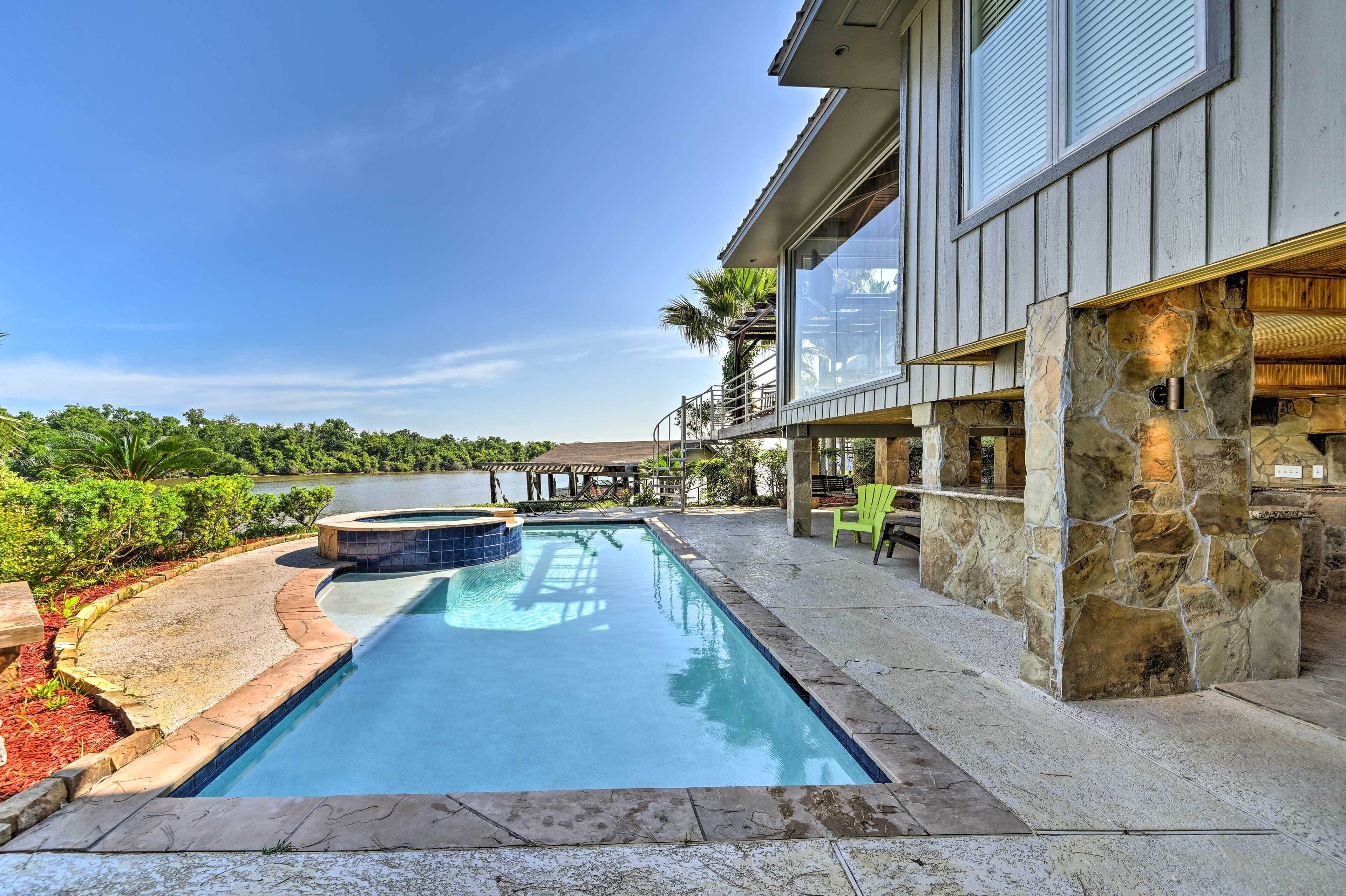 Luxe Houston Home on Riverfront w/ Pool & Hot Tub!