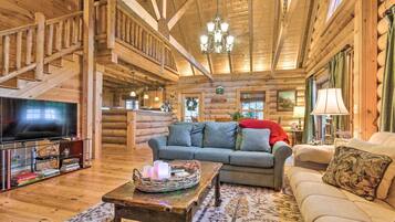 TV, fireplace, DVD player, books