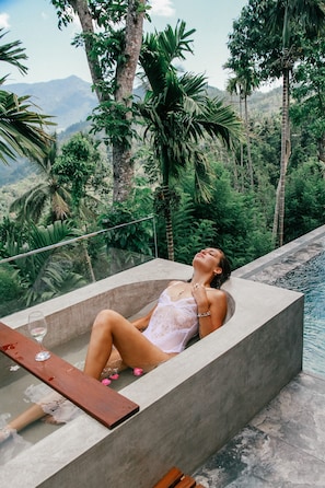 Sky Tented Villa | Bathroom | Designer toiletries, hair dryer, bathrobes, slippers - Aarunya Nature Resort &  Spa (Alawatugoda)