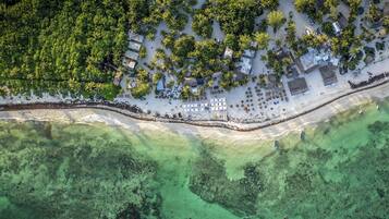 Beach nearby, white sand, beach shuttle, beach yoga