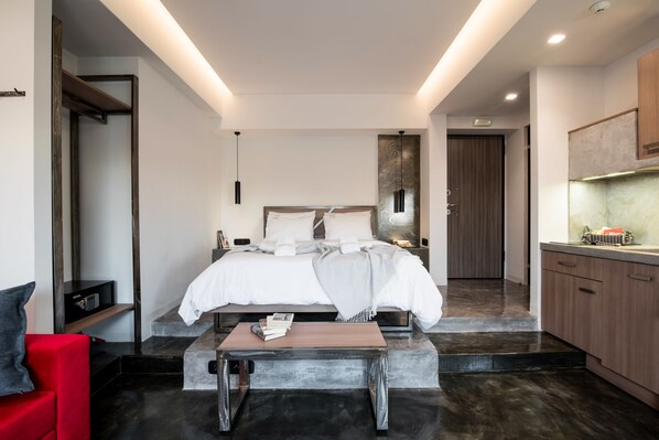 Estudio estándar, varias camas, para no fumadores (Apartment 2) | Sábanas de algodón egipcio y caja de seguridad en la habitación