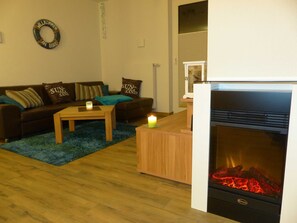 Flachbildfernseher, Kamin