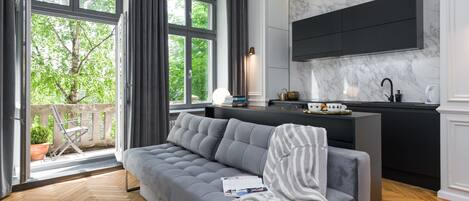 Superior Apartment, 2 Bedrooms | Living area | Flat-screen TV