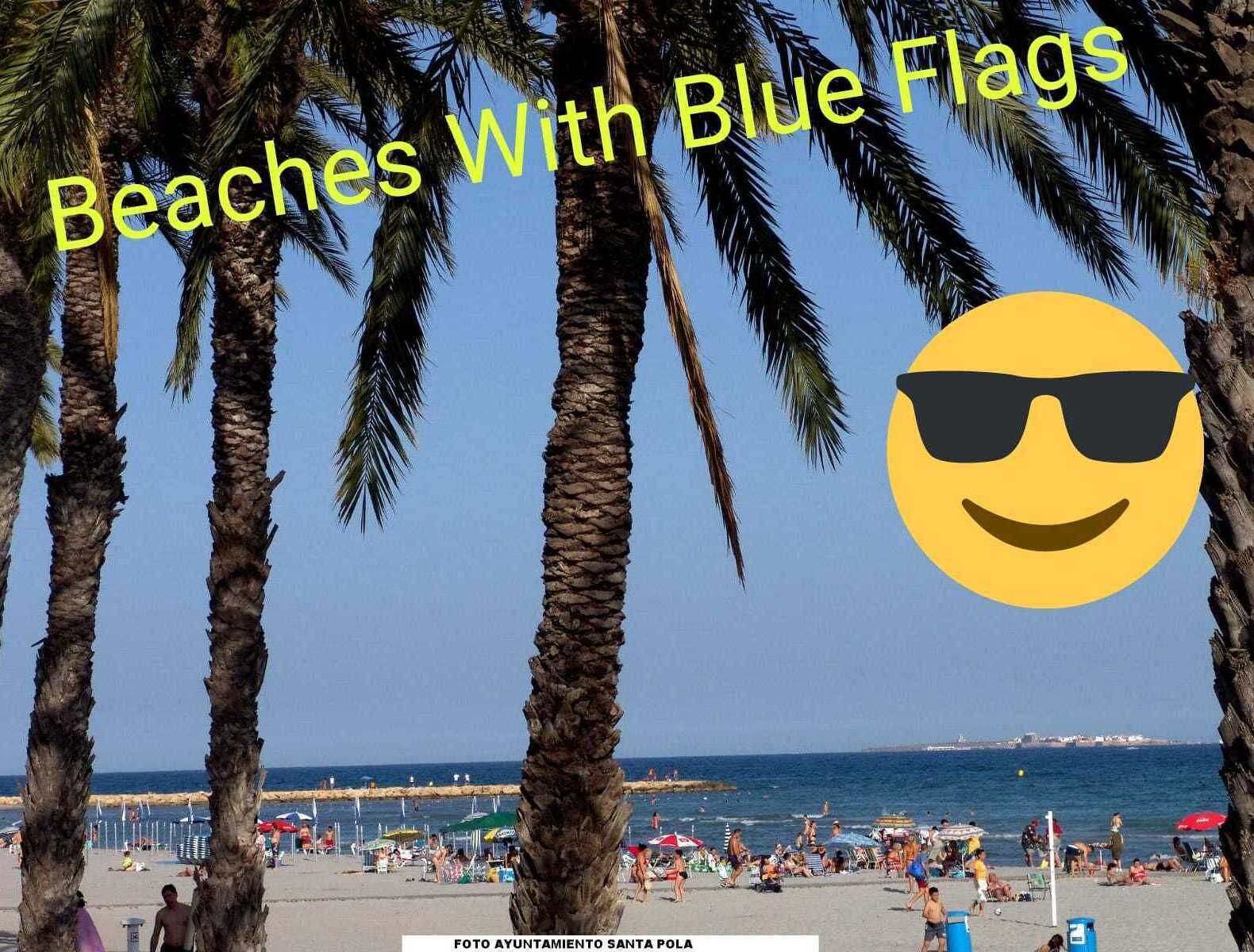 On the beach, sun-loungers, beach towels