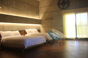 Family House, 2 Double Beds, Courtyard View | Living area | Flat-screen TV