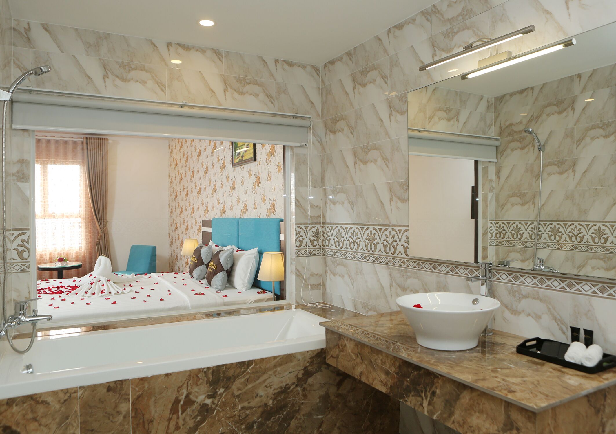 free toiletries, hair dryer, slippers, towels