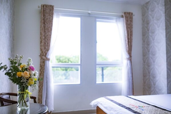 Premium bedding, memory foam beds, minibar, individually decorated