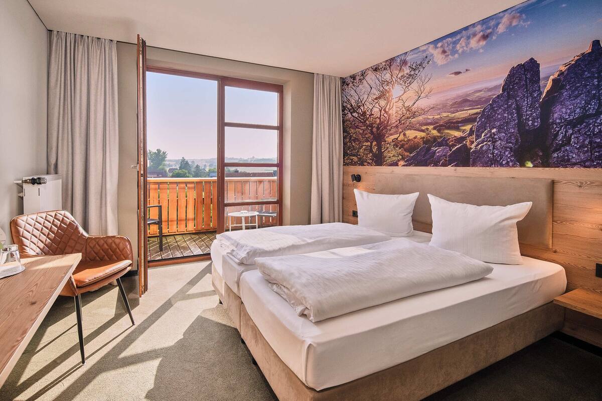 Desk, cots/infant beds, free WiFi, bed sheets