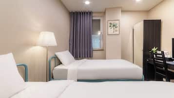 Twin Room | Premium bedding, desk, blackout drapes, iron/ironing board