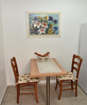 Apartment | Private kitchen | Fridge, stovetop, coffee/tea maker, electric kettle