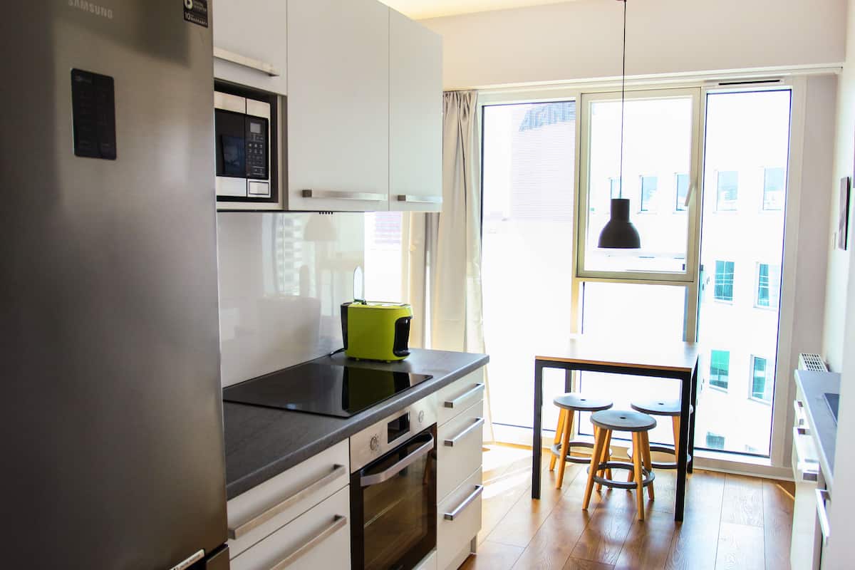 superior apartment, 1 bedroom | private kitchen | fridge, microwave, oven, stovetop