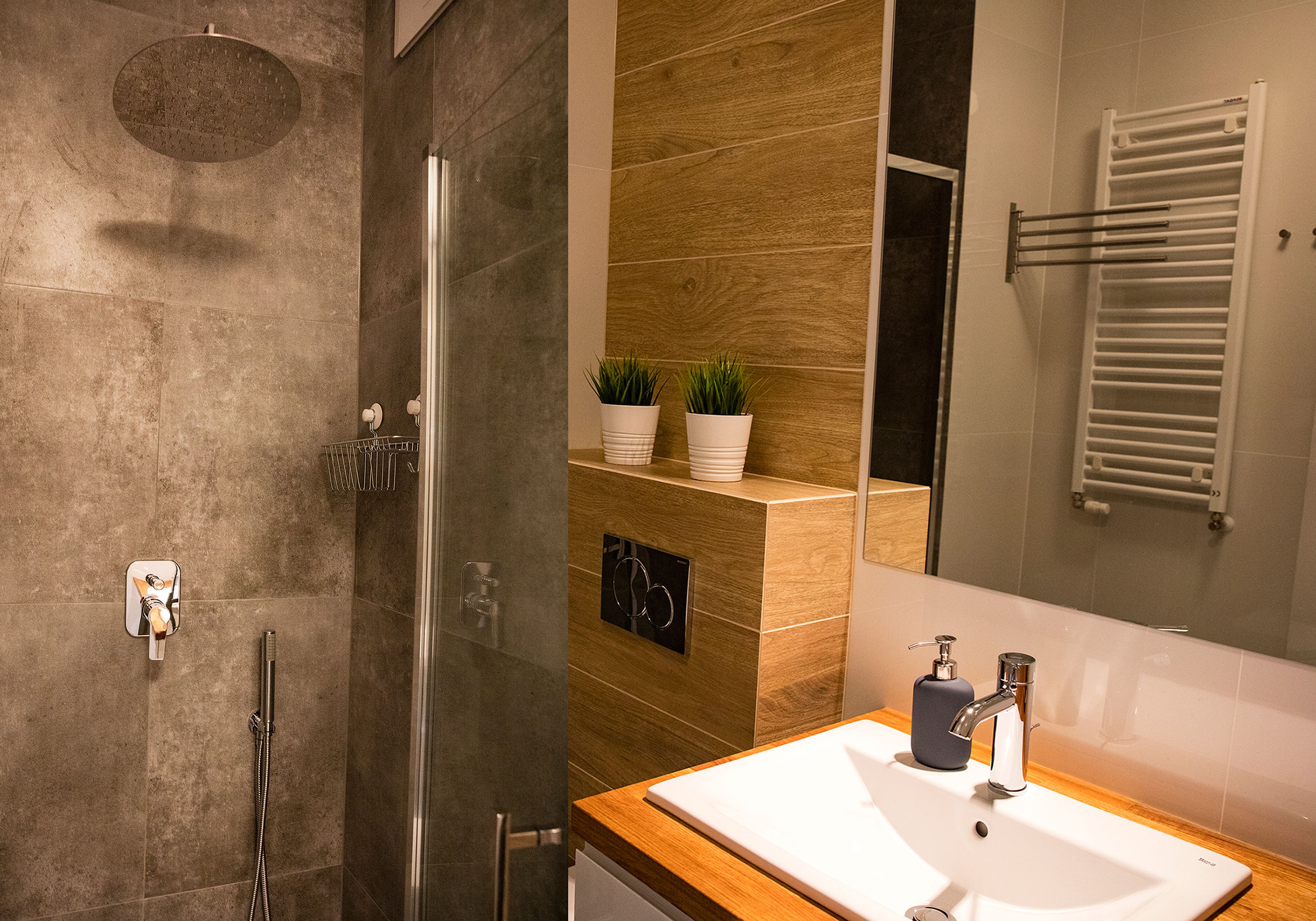 studio suite | bathroom | rainfall showerhead, free toiletries, hair dryer, towels