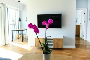 Leilighet – superior, 1 soverom | 1 soverom, sengetøy av topp kvalitet og memory foam-senger