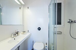 Dusche, Haartrockner, Handtücher