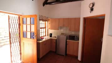 Fridge, microwave, electric kettle