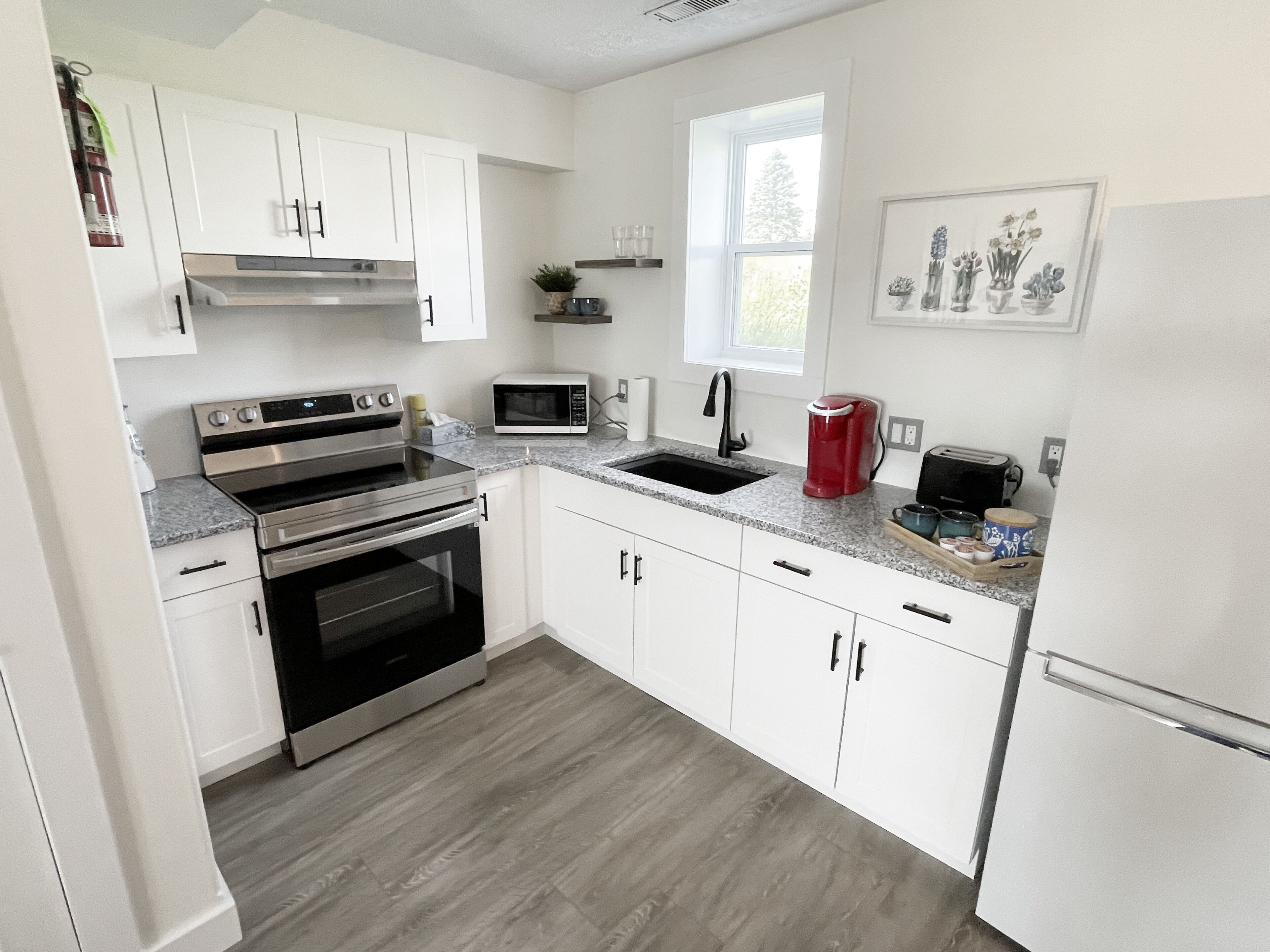 honeymoon suite, 2 bedrooms, kitchen, bay view (master) | private kitchen | full-sized fridge, coffee/tea maker, electric kettle, coffee grinder