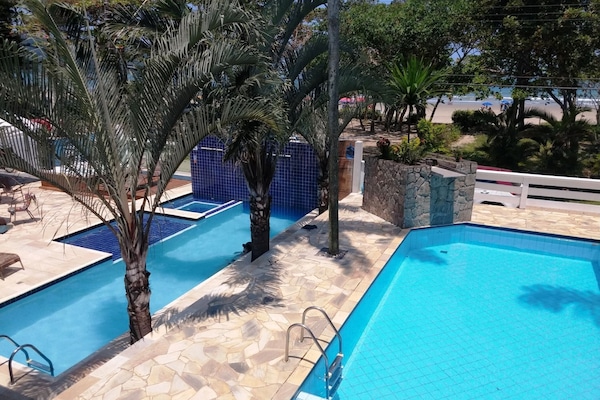 2 outdoor pools, open 9:00 AM to 8 PM, pool umbrellas, sun loungers