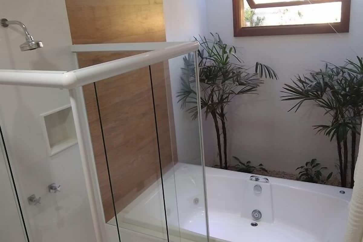 Designer toiletries, hair dryer, bathrobes, towels