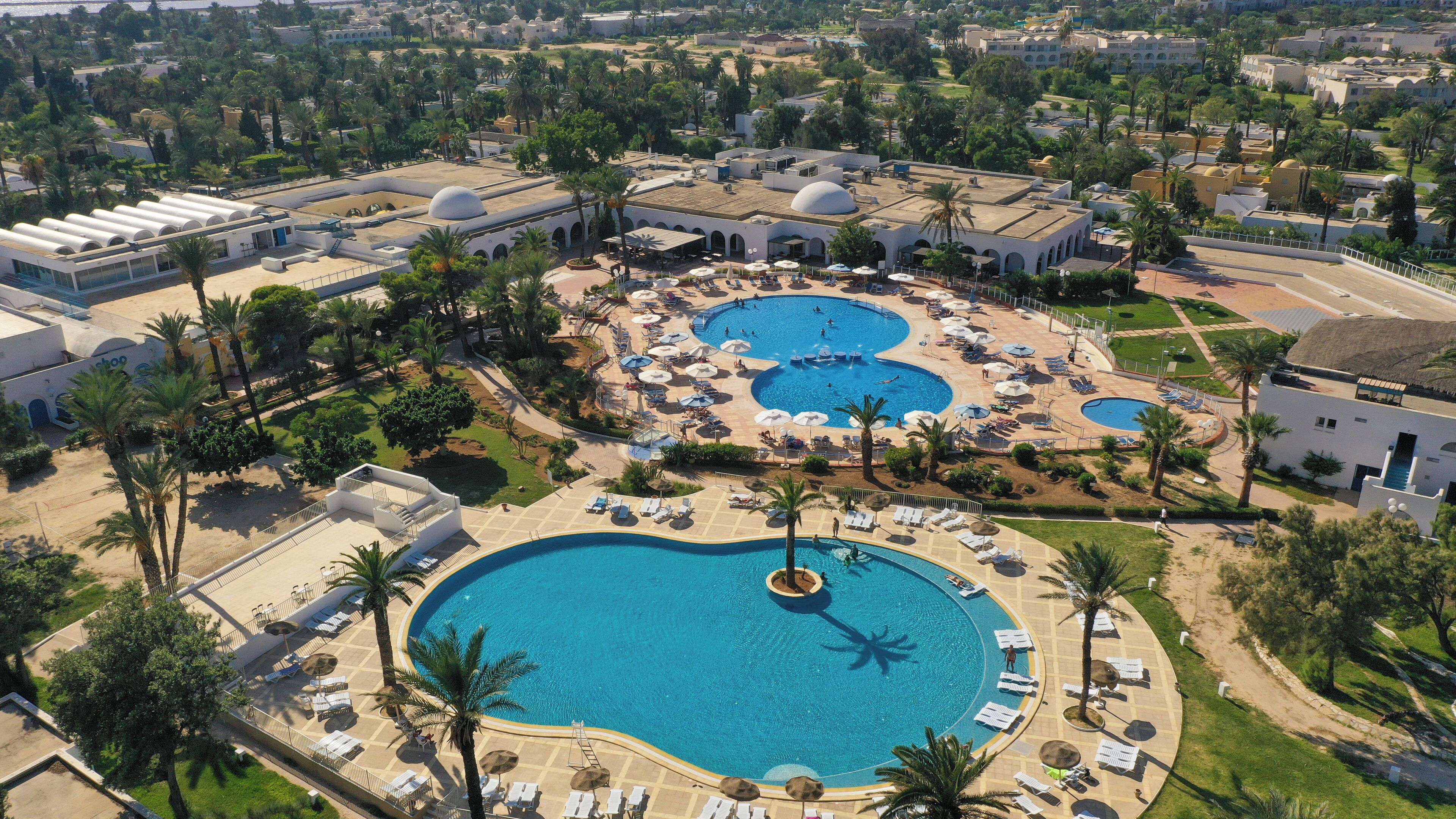 indoor pool, 2 outdoor pools, pool umbrellas, pool loungers