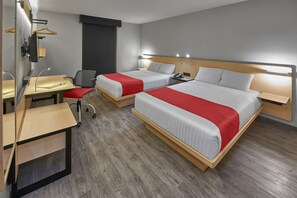 Room, 2 Double Beds | Desk, blackout drapes, iron/ironing board, free cribs/infant beds