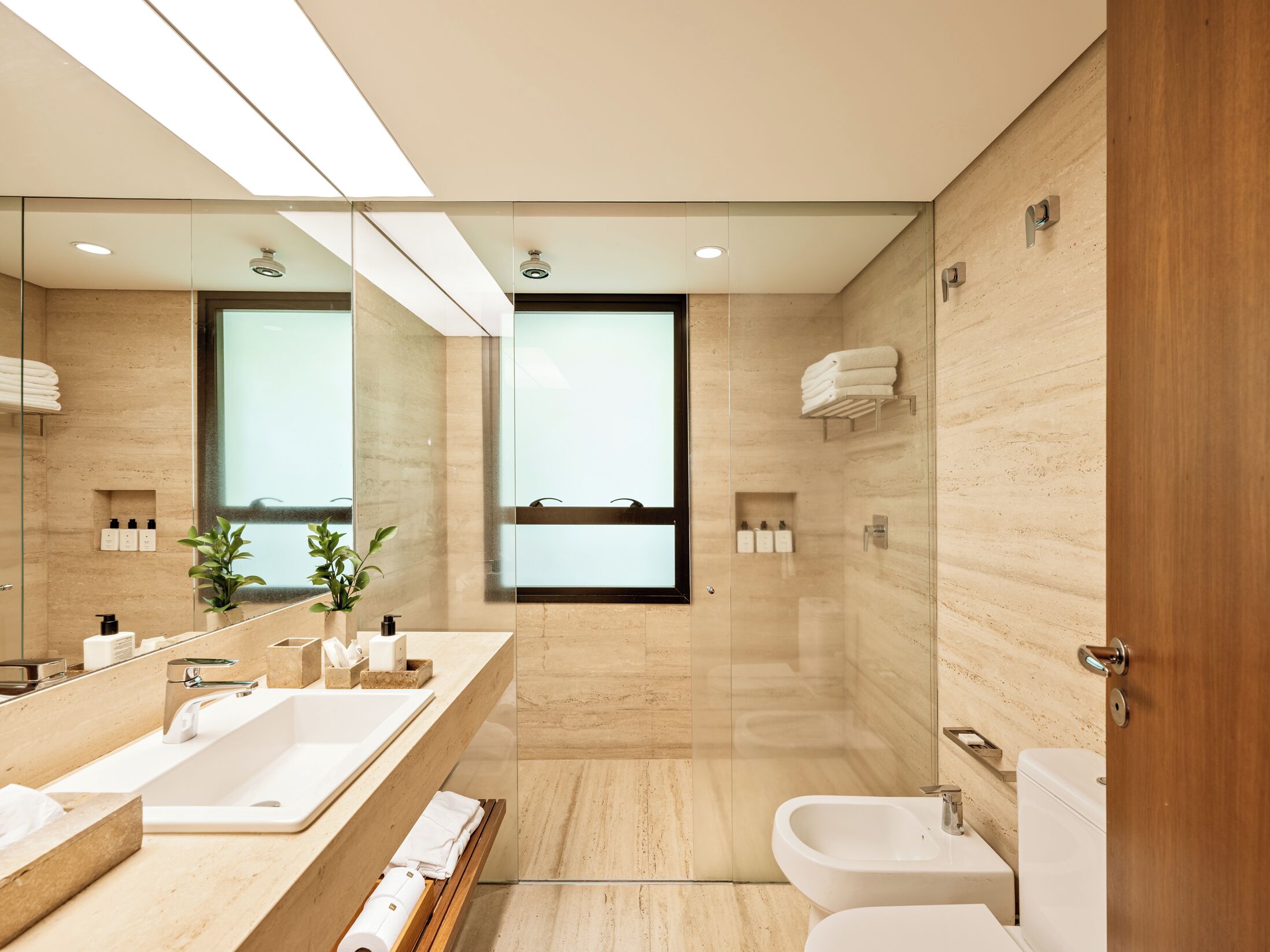 free toiletries, hair dryer, bathrobes, slippers