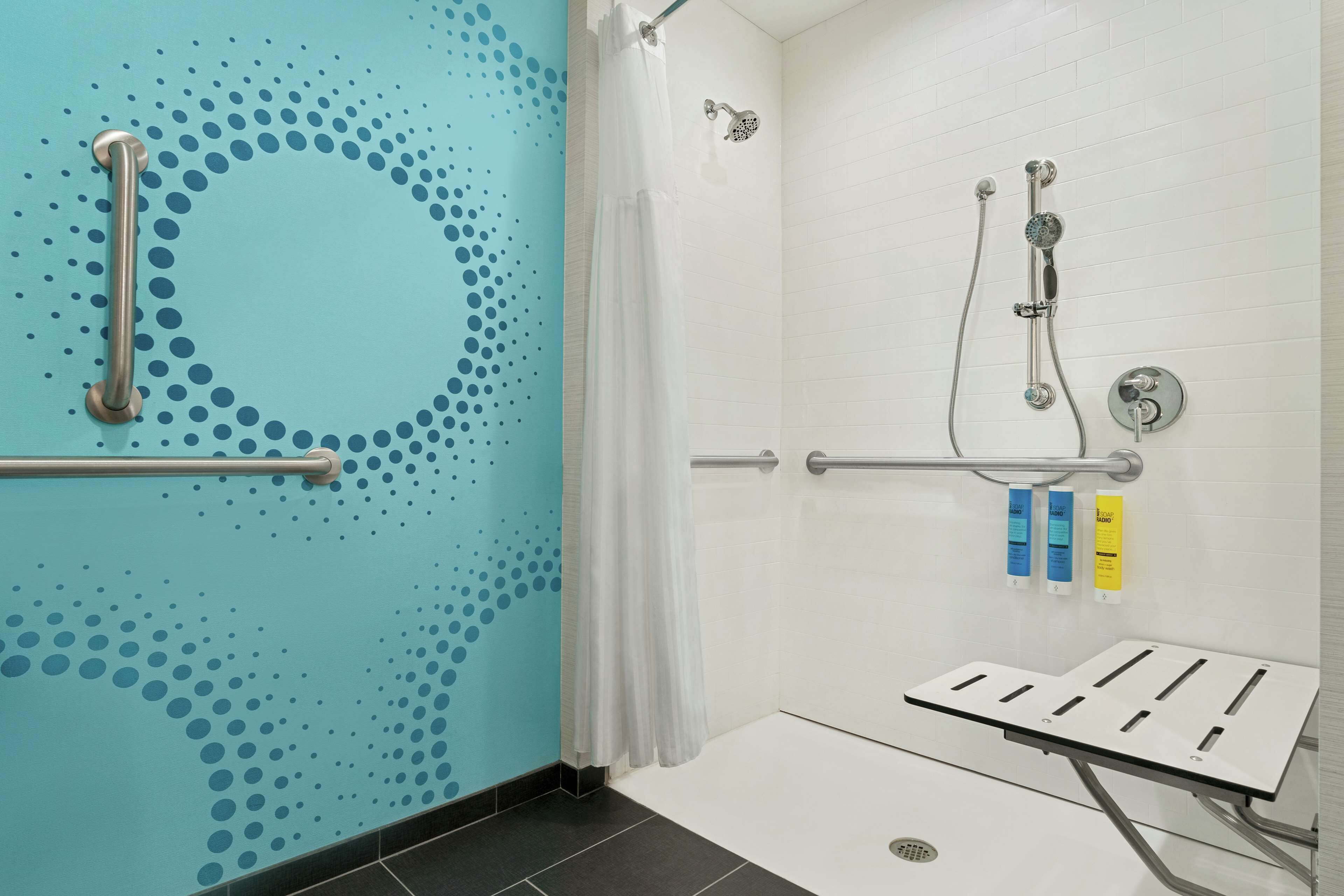 room, 1 king bed, accessible (hearing, roll-in shower) | bathroom | towels