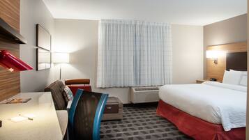 Desk, blackout drapes, iron/ironing board, free cribs/infant beds