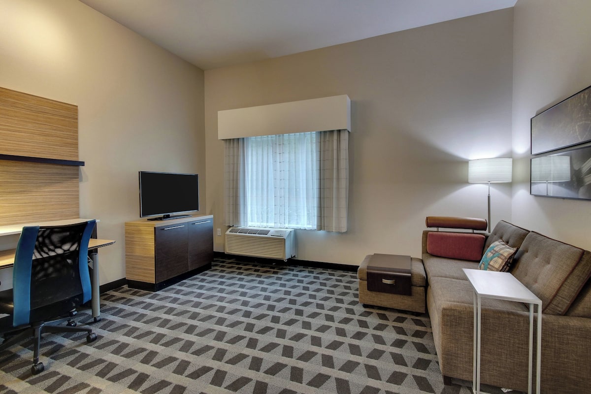 Suite, 1 Bedroom, Non Smoking | Living room | 40-inch flat-screen TV with cable channels, TV
