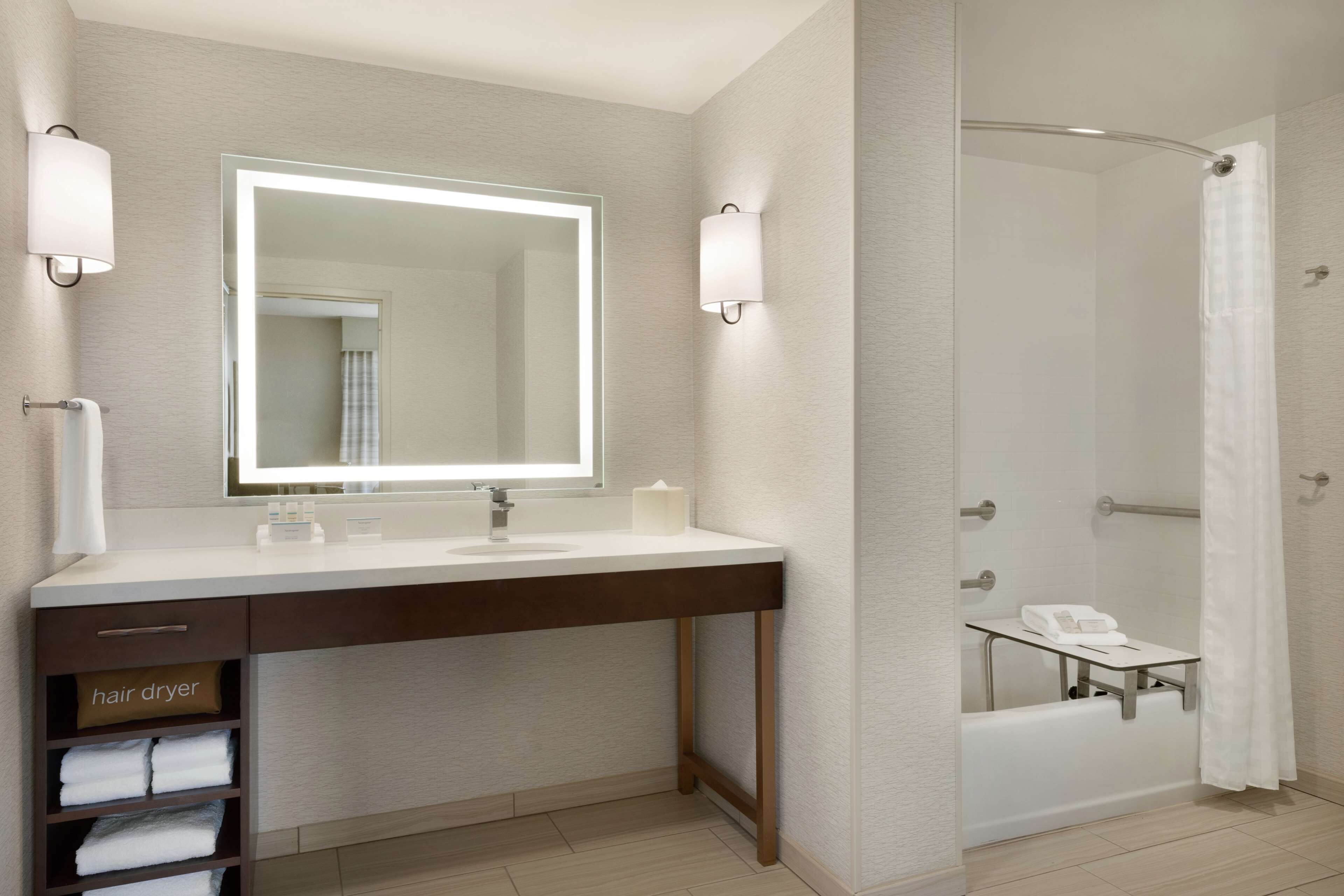 suite, 2 queen beds, accessible, bathtub | bathroom | combined shower/bathtub, eco-friendly toiletries, hair dryer, towels