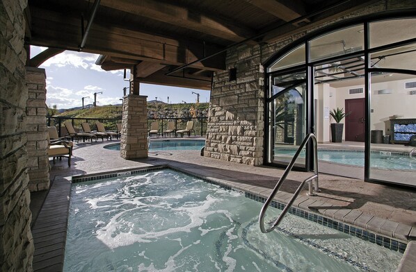 A heated pool - HM5B | Steps from Mountain Village | Beautiful Valley View | Winter Shuttle (Steamboat Springs)