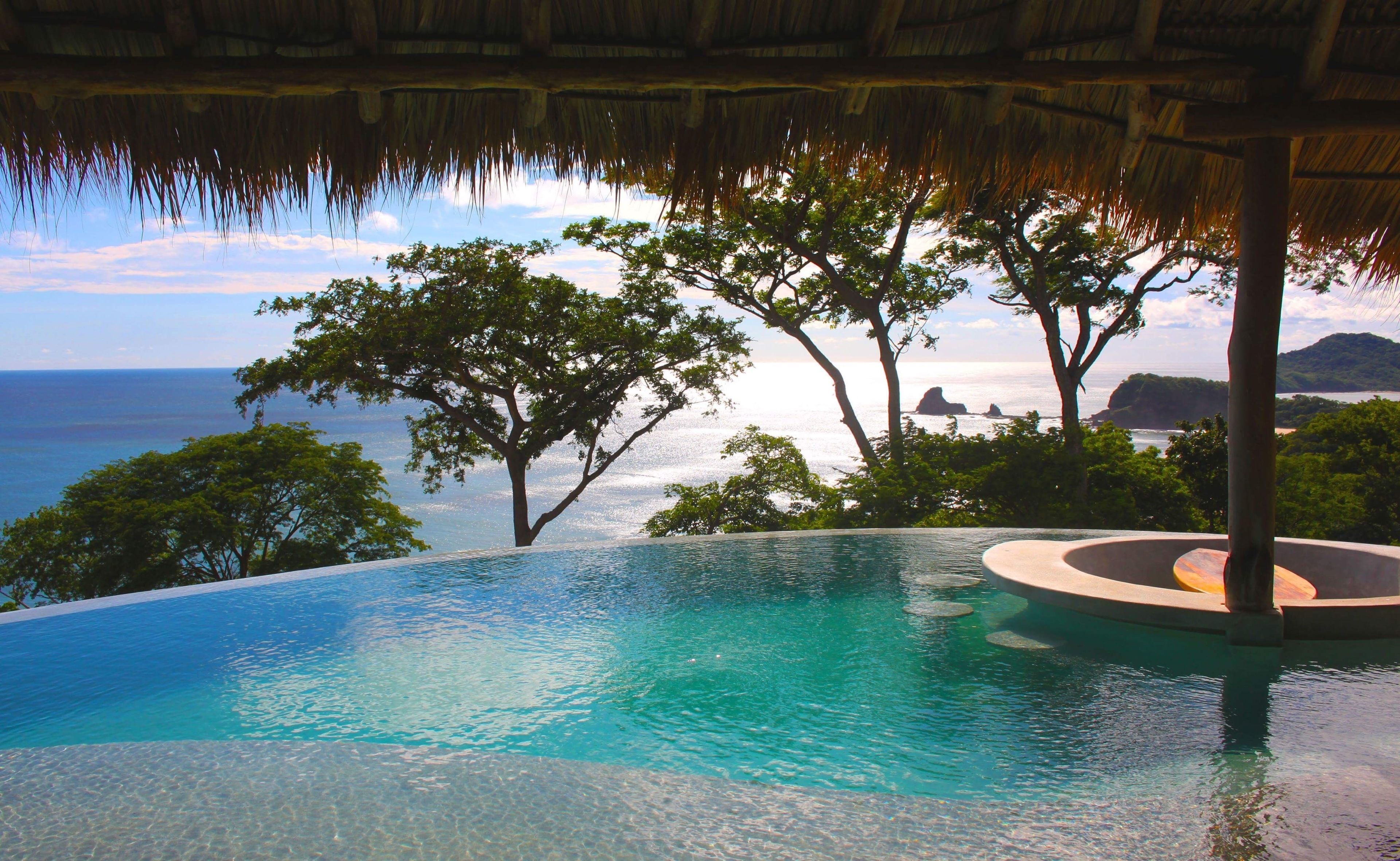 Outdoor pool, pool loungers