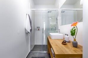 Tina, amenidades de baño ecológicas, secadora de cabello, toallas 