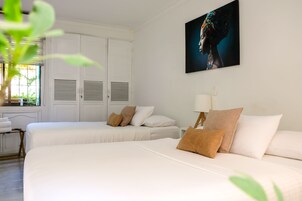 Deluxe Double Room, 2 Double Beds, Non Smoking, Garden Area | Iron/ironing board, free WiFi, bed sheets