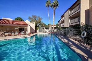 Outdoor pool, a heated pool