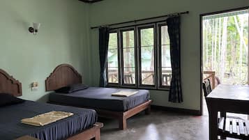 Desk, individually decorated, bed sheets