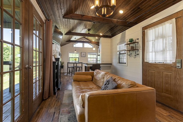 Spacious living area with walk out to the patio