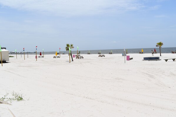 Sun loungers, beach towels