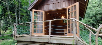 Dog-friendly home with deck, firepit & sound views