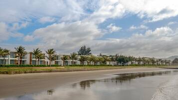 Private beach, free beach shuttle